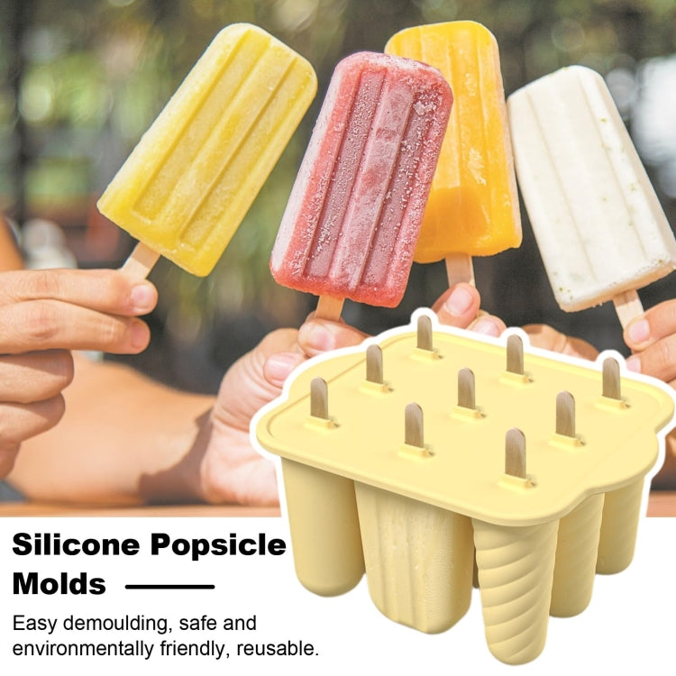 9 Grids Ice Cream Mould Silicone Ice Compartment Homemade Ice Cube Membrane Maker