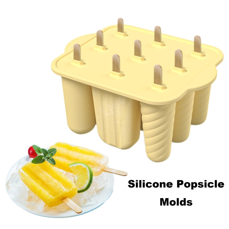 9 Grids Ice Cream Mould Silicone Ice Compartment Homemade Ice Cube Membrane Maker
