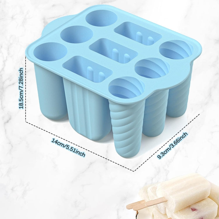 9 Grids Ice Cream Mould Silicone Ice Compartment Homemade Ice Cube Membrane Maker