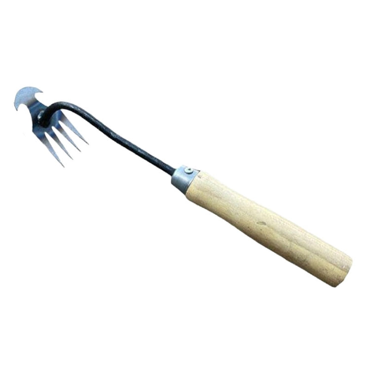 Four-Tooth Dual Purpose Weed Remover Tool Gardening Weed Rake Uprooting Weeding Tool