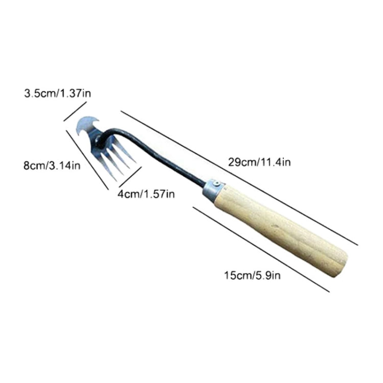 Four-Tooth Dual Purpose Weed Remover Tool Gardening Weed Rake Uprooting Weeding Tool