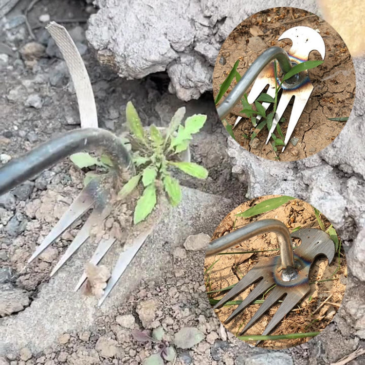 Four-Tooth Dual Purpose Weed Remover Tool Gardening Weed Rake Uprooting Weeding Tool