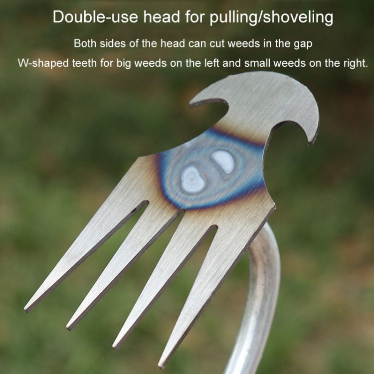 Four-Tooth Dual Purpose Weed Remover Tool Gardening Weed Rake Uprooting Weeding Tool