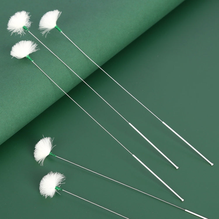 2pcs Medium Heads Silver Needle Goose Quill Stick Ear Picking Tool