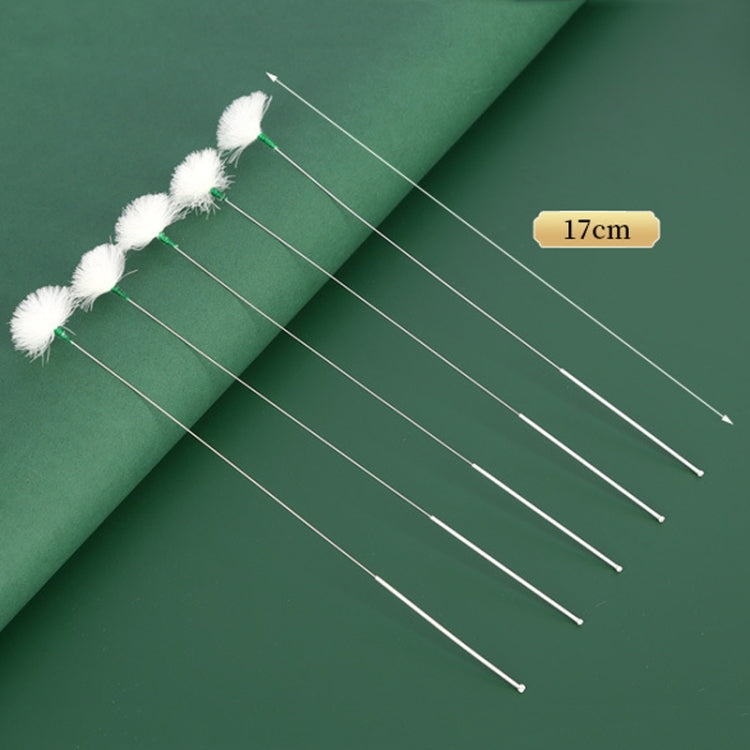 2pcs Medium Heads Silver Needle Goose Quill Stick Ear Picking Tool