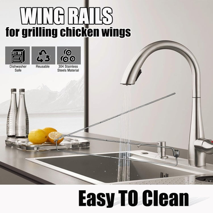 304 Stainless Steel Outdoor Barbecue Chicken Wing Fork Grill BBQ Grill Tools