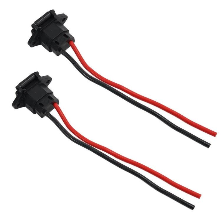 2pcs Electric Motorcycle Charging Port Three Hole Socket Charger Socket With Cover