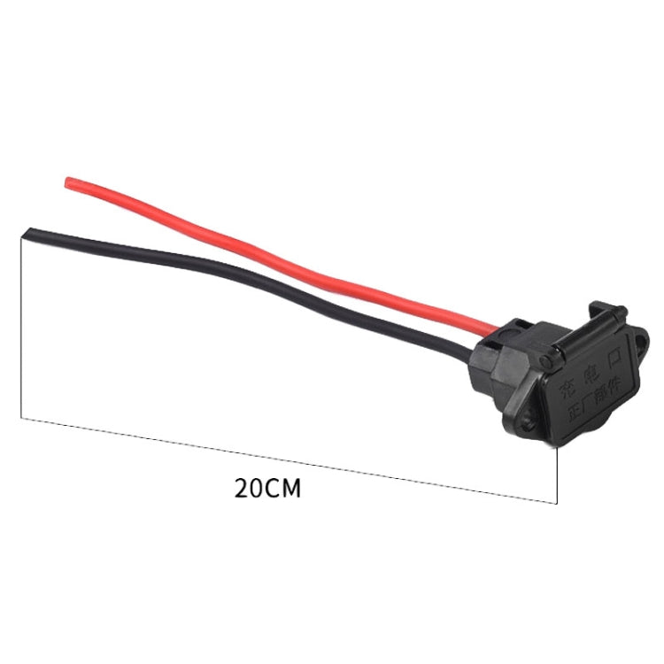 2pcs Electric Motorcycle Charging Port Three Hole Socket Charger Socket With Cover