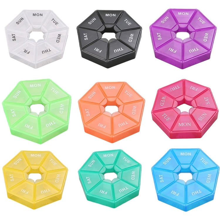 2pcs Portable Transparent Moisture-Proof Weekly 7-grids Pill Storage Box