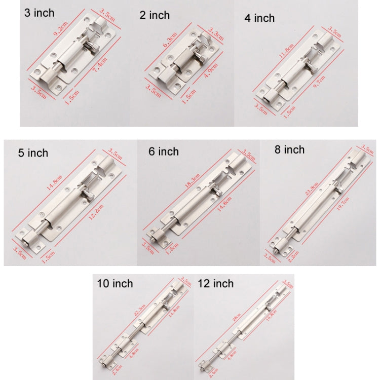 Stainless Steel Latch Door Bolt Bathroom Wooden Door And Window Anti-Theft Latch Lock
