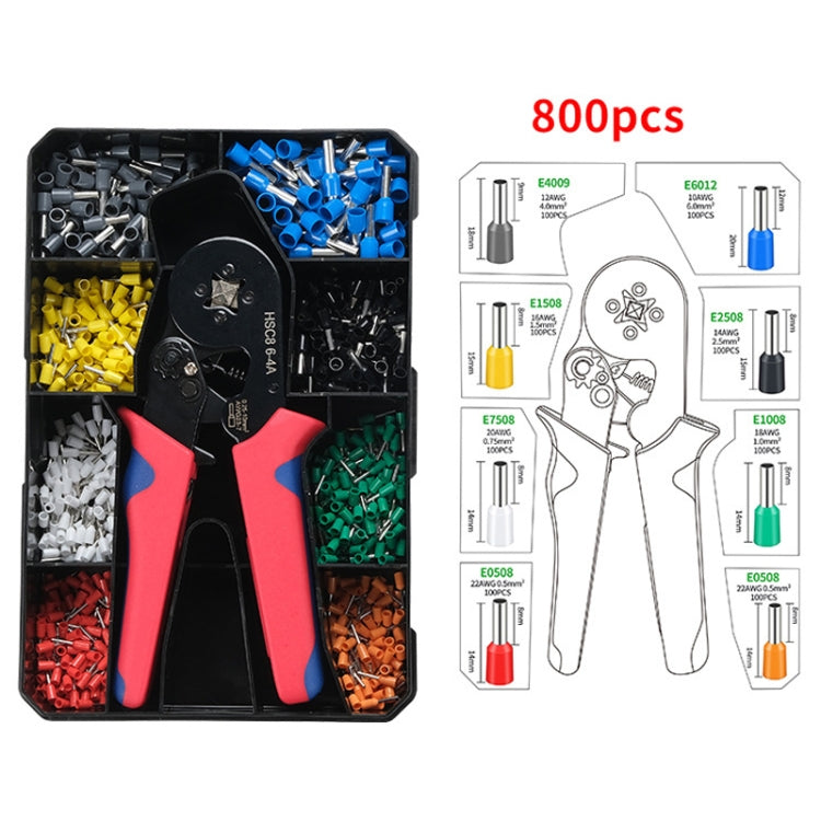 Tube-Type Cold-Pressed Terminal Block Crimping Pliers Plastic Box Set