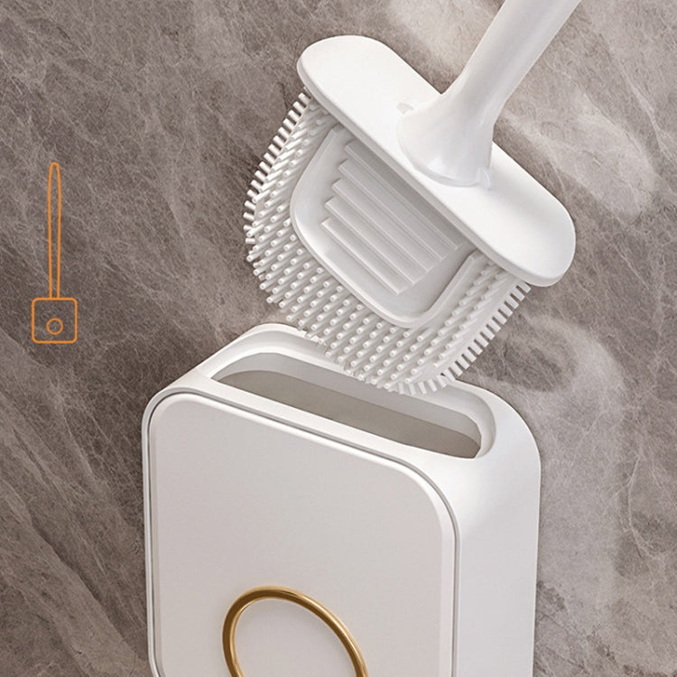Wall-mounted Toilet Brush and Holder Set Odorless Design with Lid Bathroom Cleaning Kit