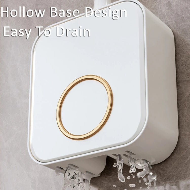 Wall-mounted Toilet Brush and Holder Set Odorless Design with Lid Bathroom Cleaning Kit