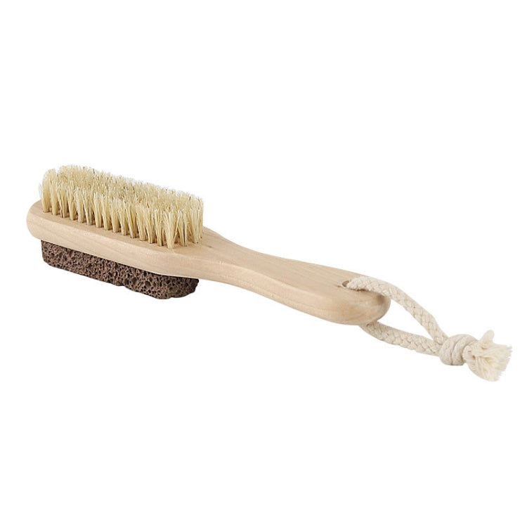 Double-Sided Foot Grinder Pig Bristle Brush Wooden Cleaning Massage Small Brush