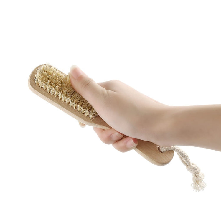 Double-Sided Foot Grinder Pig Bristle Brush Wooden Cleaning Massage Small Brush