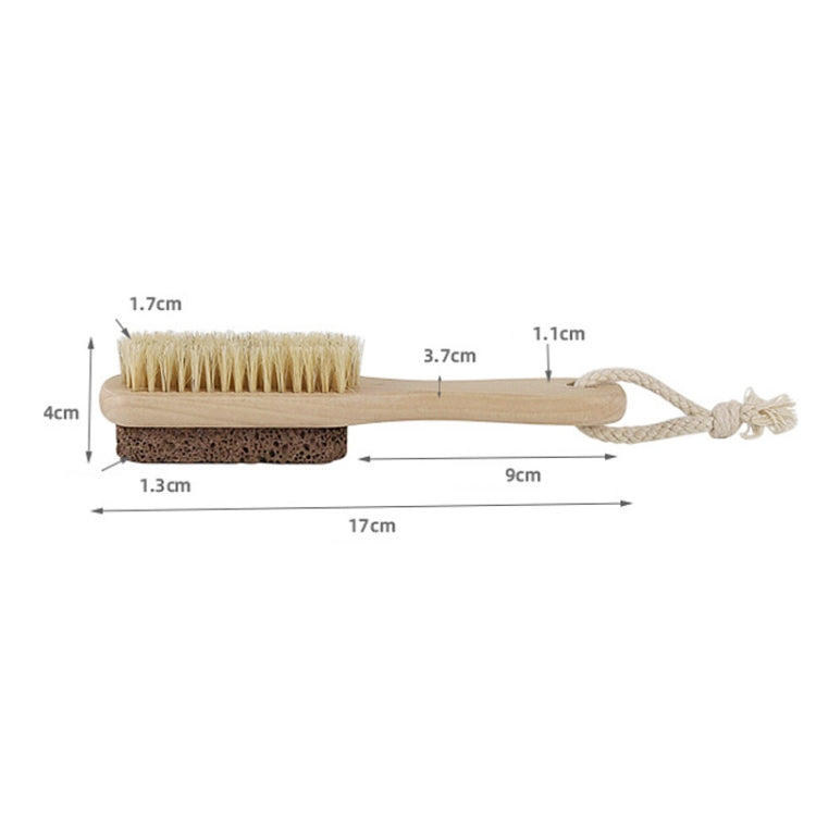 Double-Sided Foot Grinder Pig Bristle Brush Wooden Cleaning Massage Small Brush