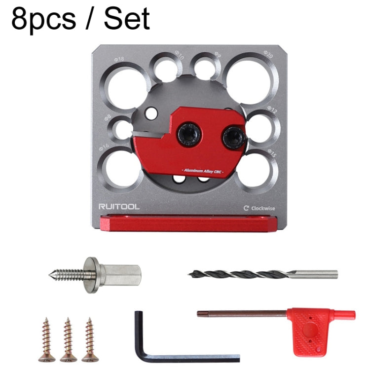 RUITOOL 8pcs / Set Adjustable 8-Hole Drill Rounders Woodworking DIY Tools