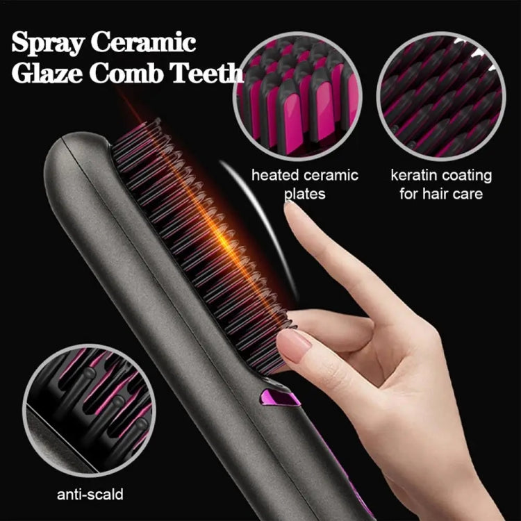 Wireless Hair Straightening Comb USB Charging Curling Iron