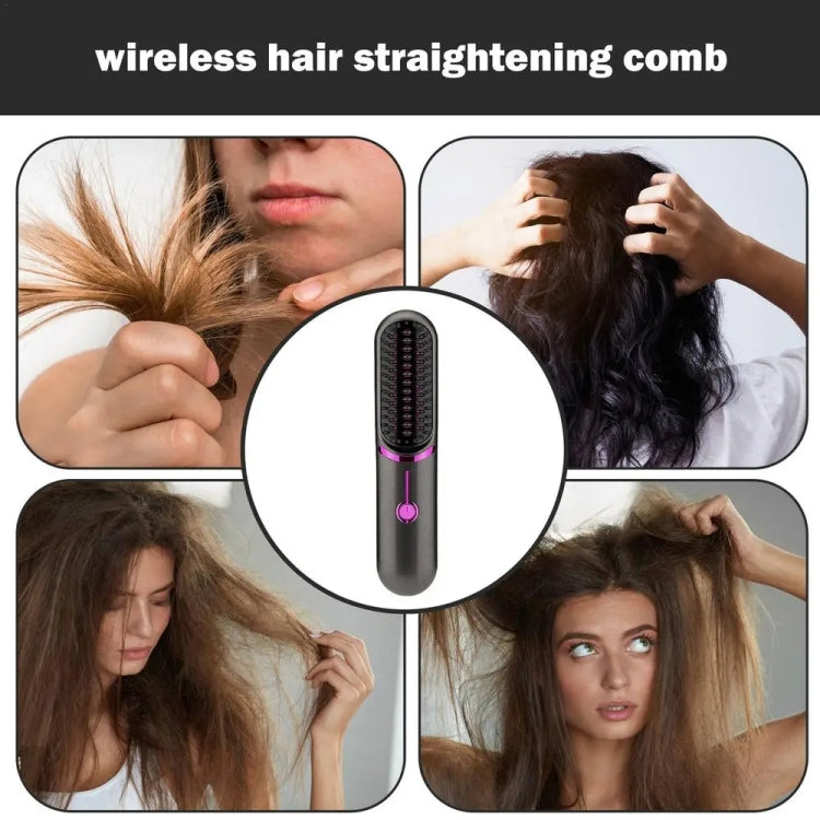 Wireless Hair Straightening Comb USB Charging Curling Iron