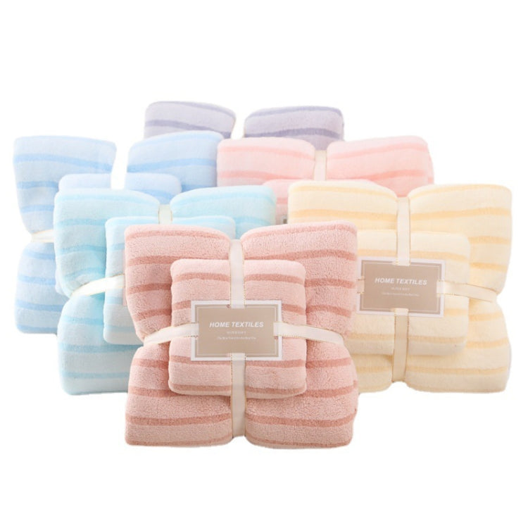 2pcs /Set Thickened Coral Velvet Bath Towel Beach Towel Soft Absorbent No Linting