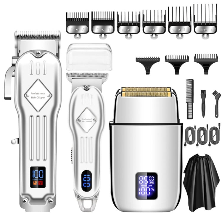 3pcs /Set Men Home Hair Salon High-power Hair Clipper