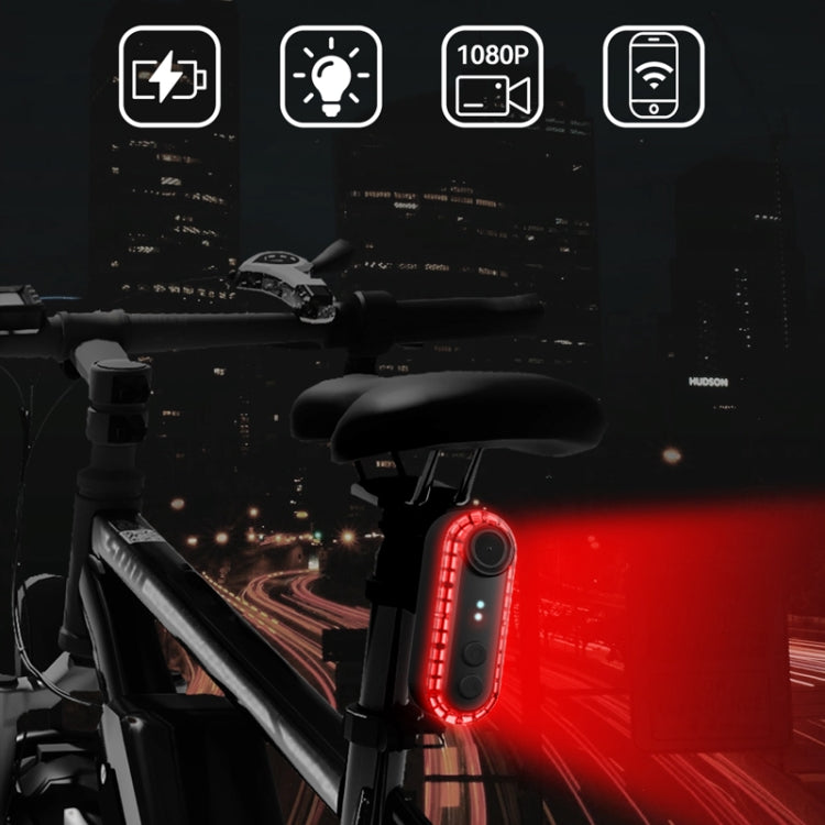 Bike Warning Tail Light 1080P WiFi Camera Recorder Waterproof Bicycle Rear Light for Riding Cycling
