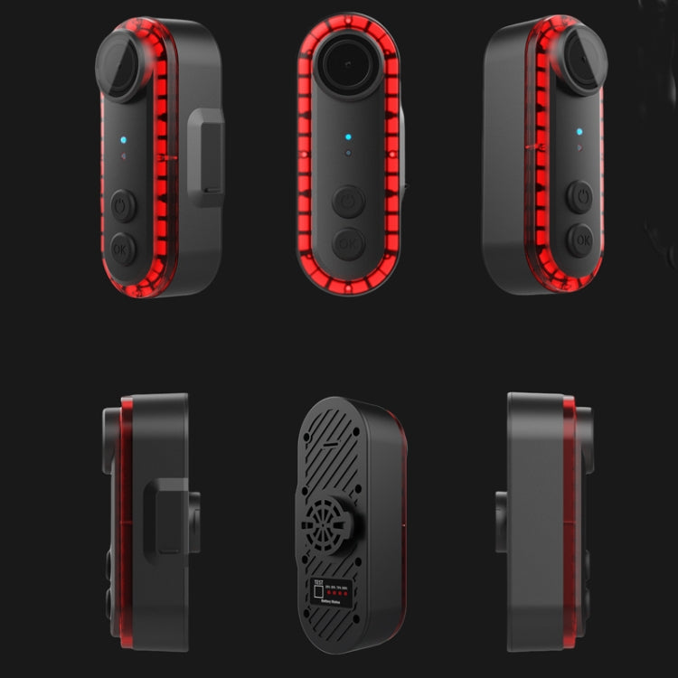 Bike Warning Tail Light 1080P WiFi Camera Recorder Waterproof Bicycle Rear Light for Riding Cycling