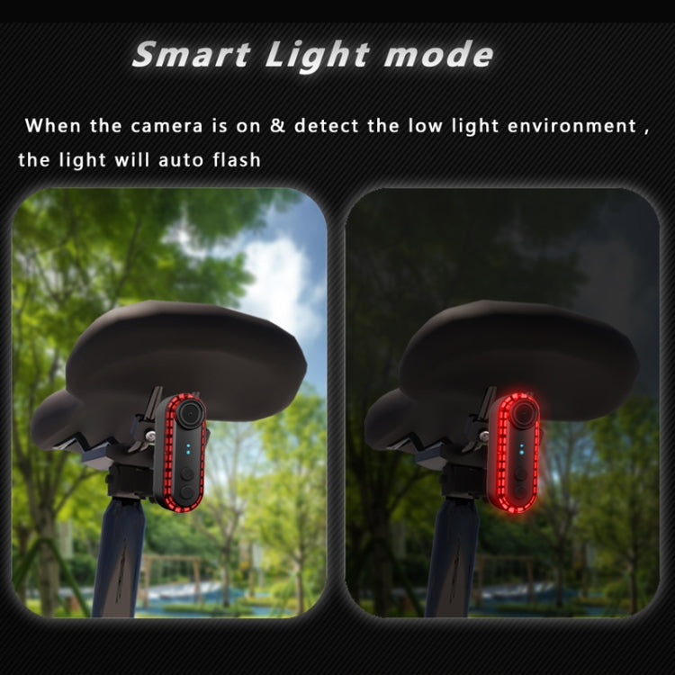 Bike Warning Tail Light 1080P WiFi Camera Recorder Waterproof Bicycle Rear Light for Riding Cycling