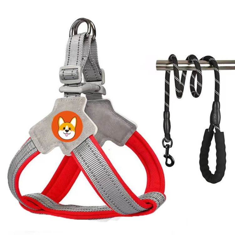 Saddle Style Pet Chest Harness Breathable Reflective Dog Leash