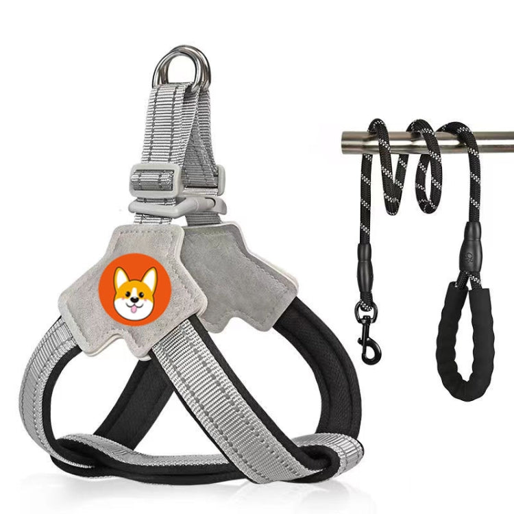 Saddle Style Pet Chest Harness Breathable Reflective Dog Leash