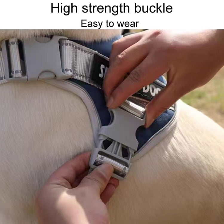 Large Dog Explosion Proof Punch Chest Harness Dog Travelling Leash