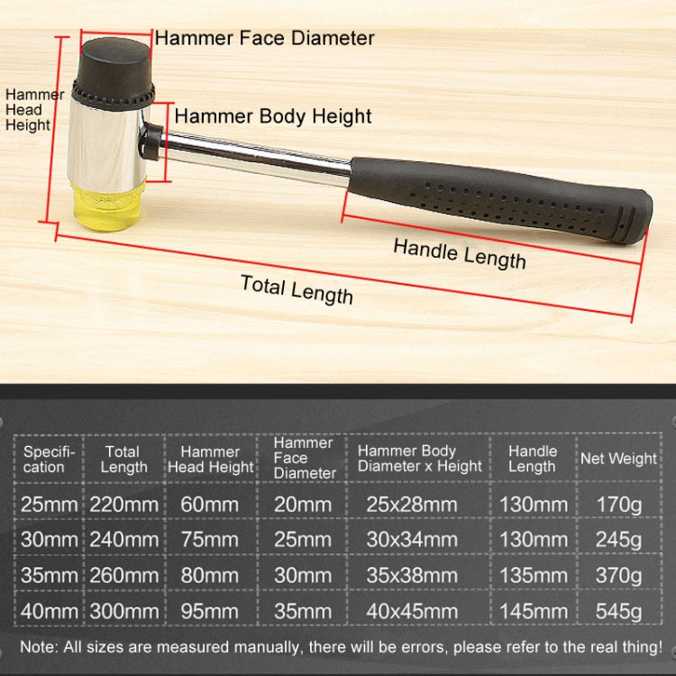 No Bounce Mounting Hammer Handmade DIY Double Face Tap Rubber Hammer
