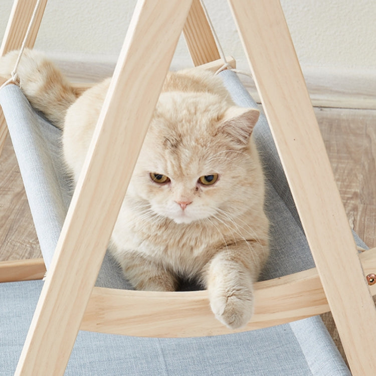Solid Wood Cat Double-Layer Hammock Universal Cat Bed Washable Kitten Swing