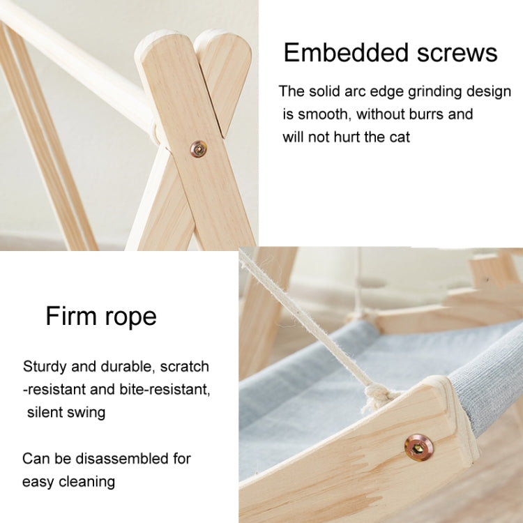 Solid Wood Cat Double-Layer Hammock Universal Cat Bed Washable Kitten Swing