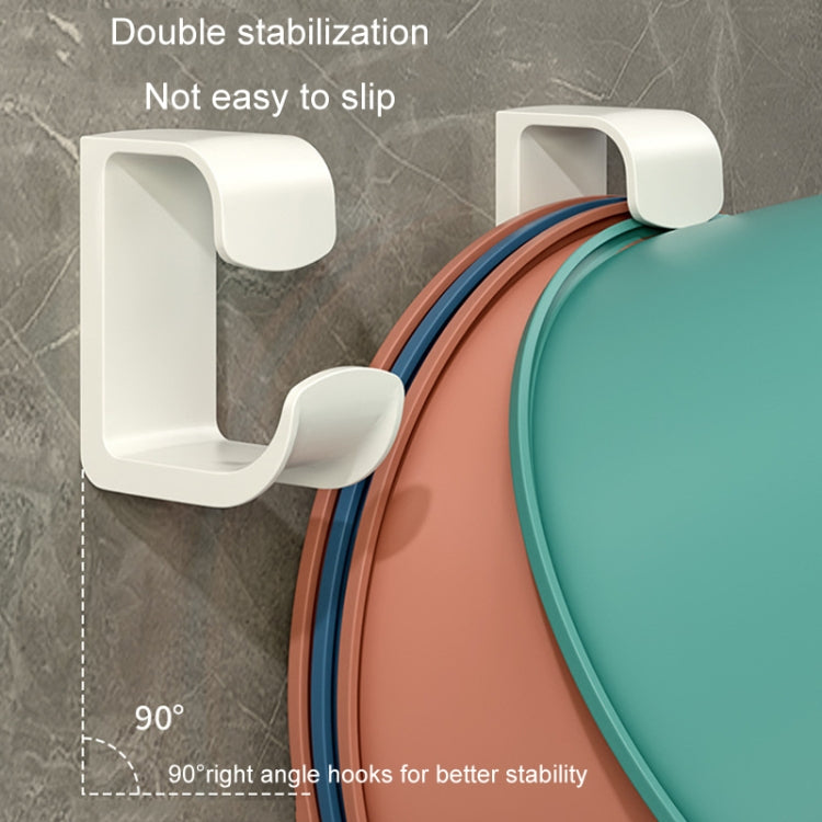 2pcs Bathroom Shelf No-Punch Washbasin Hook Kitchen Wall Mounted Storage Rack