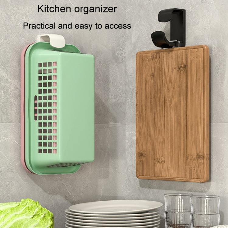 2pcs Bathroom Shelf No-Punch Washbasin Hook Kitchen Wall Mounted Storage Rack