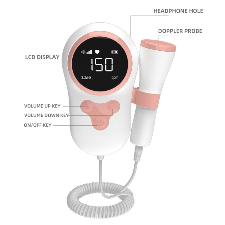 T505 IP5 Dustproof And Waterproof Pregnant Women Home Doppler Fetal Heart Rate Monitor