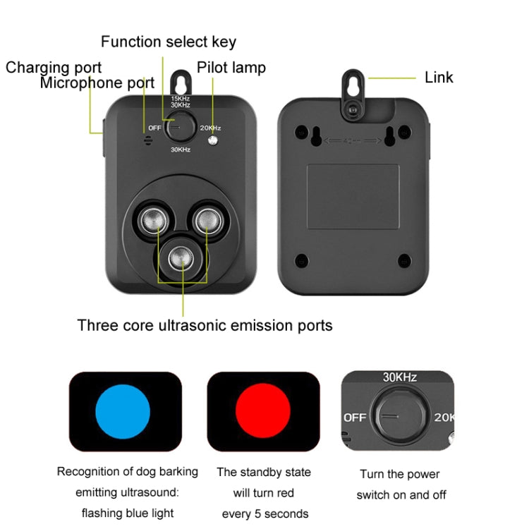 Ultrasonic Bark Stopper Outdoor Noise-Proof Automatic Dog Repellent