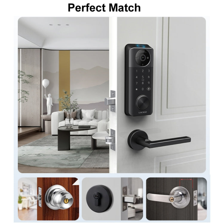 C95 Smart Fingerprint Deadbolt Lock Supports Bluetooth WiFi APP, 5 Ways To Unlock, With Camera Doorbell