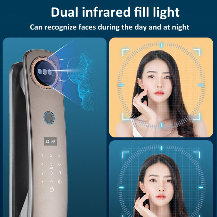 M6 3D Face Recognition Fingerprint Door Lock Support APP Smart IC Card Password Unlock
