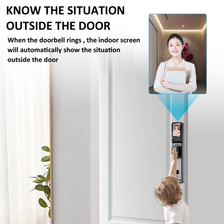 M6 3D Face Recognition Fingerprint Door Lock Support APP Smart IC Card Password Unlock