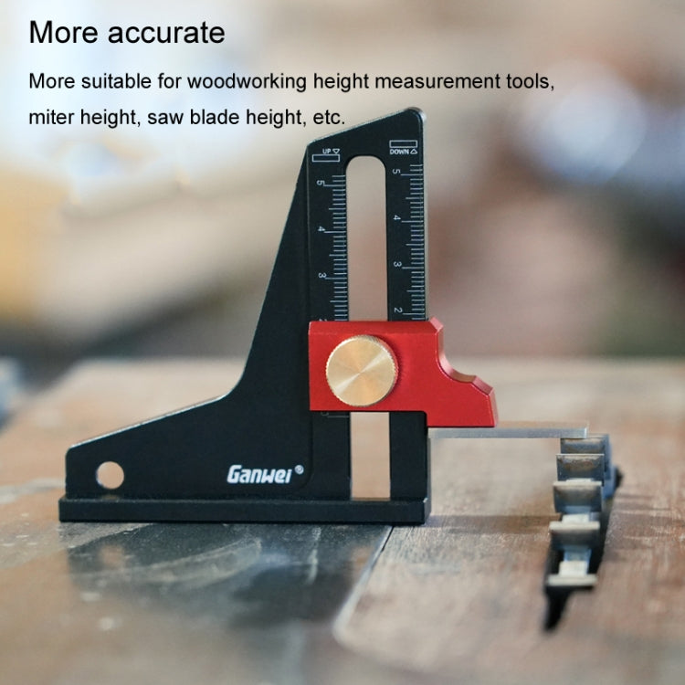 Ganwei Woodworking Height Gauge 0-50mm Aluminum Alloy Adjustable Tablesaw Depth Measuring Tool