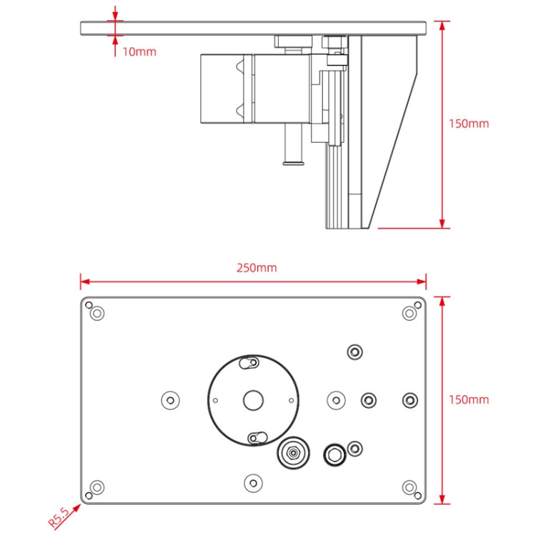 Edge Trimming Machine Inverted Lifter Fine Adjustment Woodworking Milling Cutter Chamfer Workbench