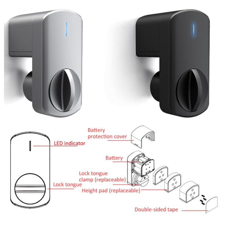 C93 Bluetooth Indoor Door Smart Lock Punch-Free Installation, Keyless APP Unlocking