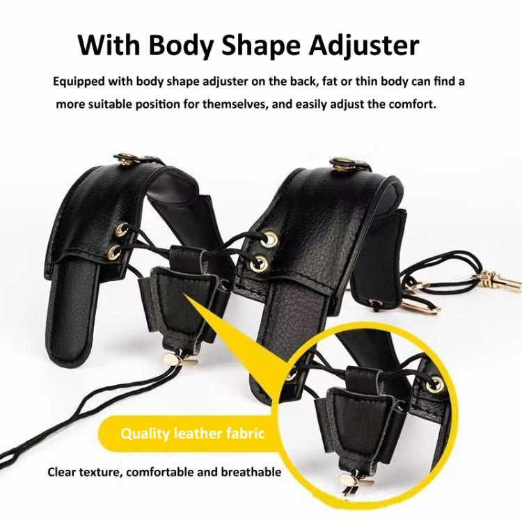 Saxophone Double-Shoulder Strap Leather Adjustable Lanyard For Tenor Alto Sax Accessories