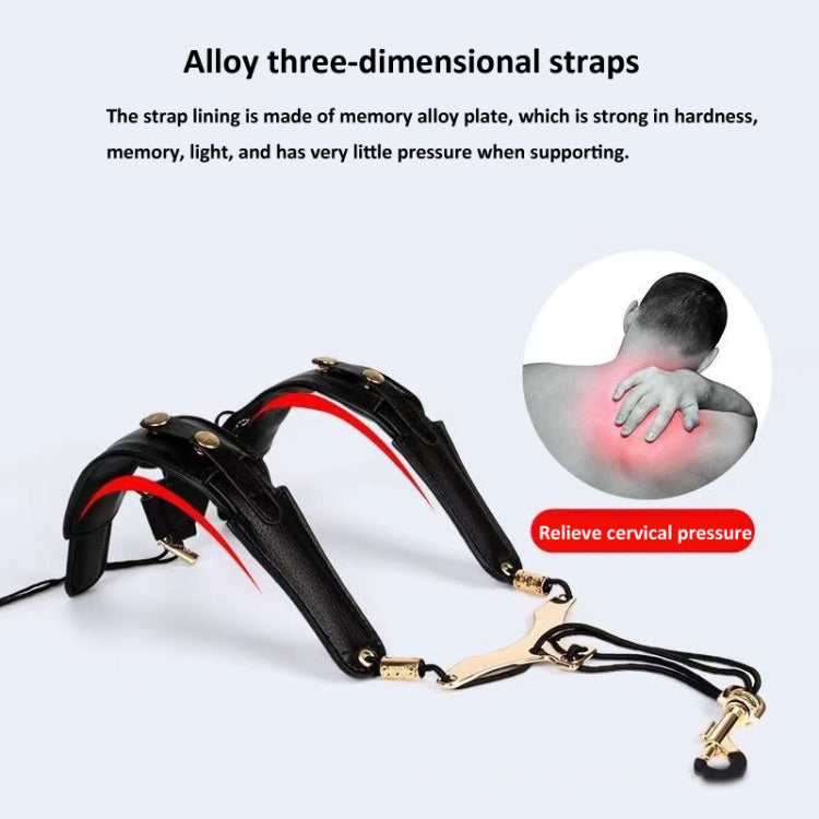 Saxophone Double-Shoulder Strap Leather Adjustable Lanyard For Tenor Alto Sax Accessories