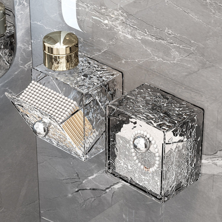 Bathroom No Punch Storage Box Restroom Wall Mounted Cotton Swab Organizer