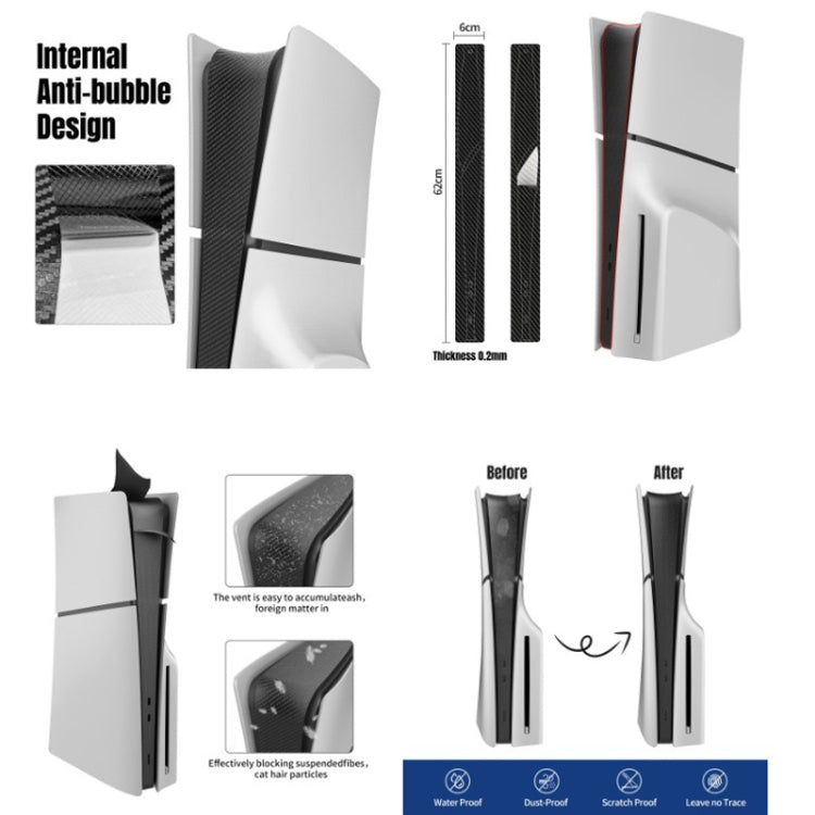 For PS5 Slim Console Middle Sticker Scratch Resistant Digital Optical Drive Version Universal Sticker