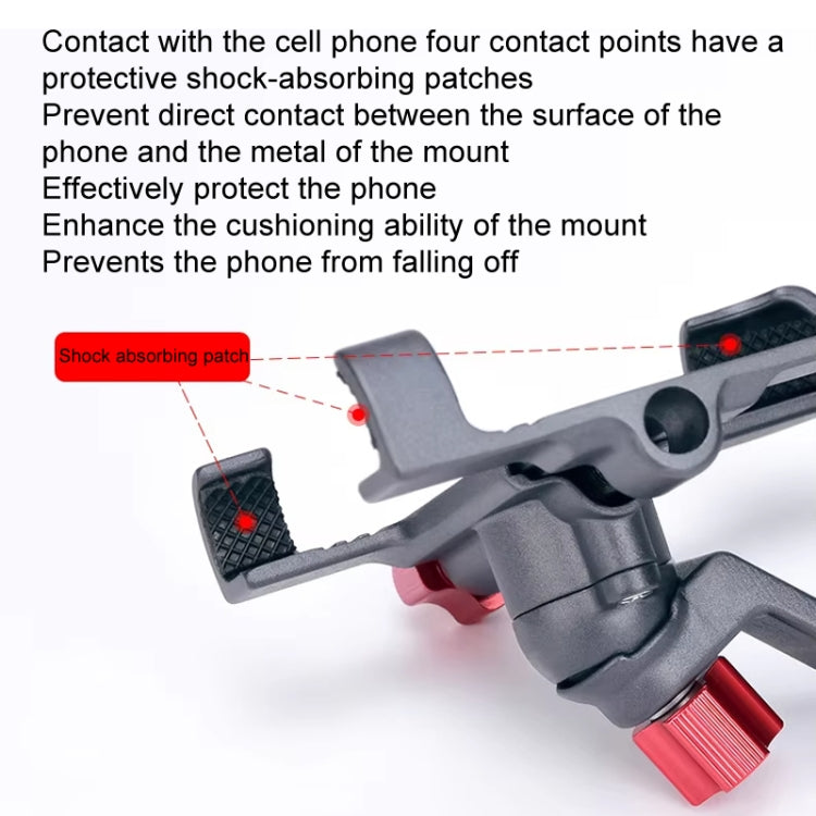 PROMEND Aluminum Alloy Cell Phone Holder Adjustable Angle Rotating Motorcycle Navigation Support