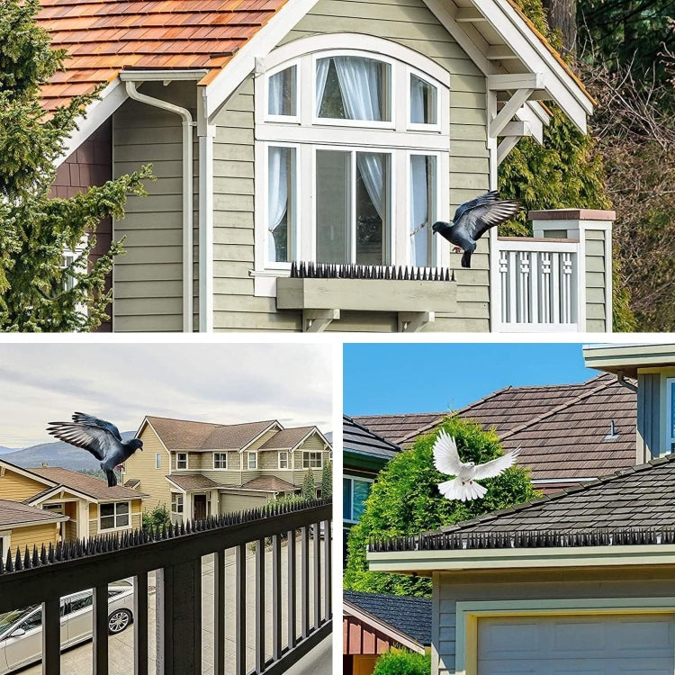 20pcs /Box 30cm 3 Rows Spikes Plastic Bird Repellent Spikes Anti-theft Bird Chase Cat Spikes